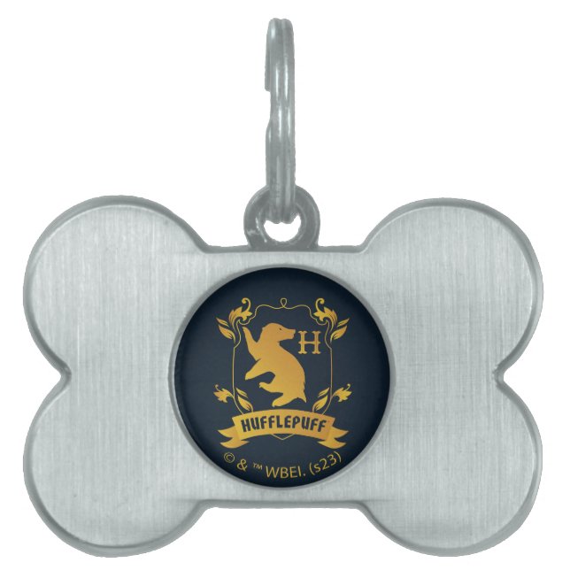 Placa Para Mascotas Ornate HUFFLEPUFF™ House Escudo (Frente)