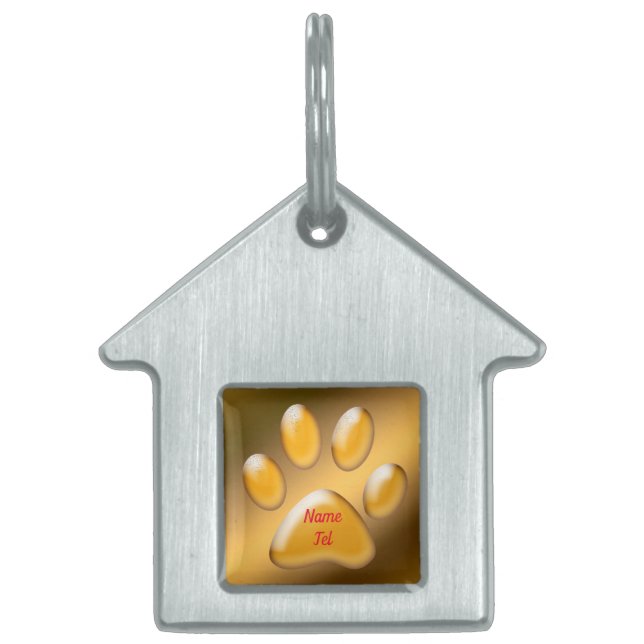 Placa Para Mascotas Oro (Frente)