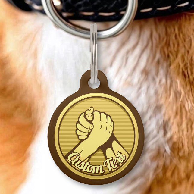 Placa Para Mascotas Oro en lucha de brazos (Subido por el creador)