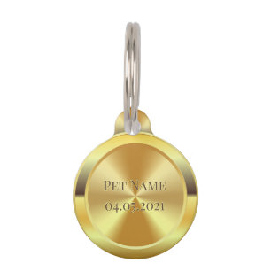 Placa Para Mascotas Oro grabado en personalizado