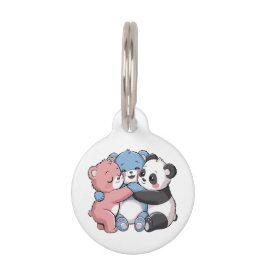 Placa Para Mascotas Ositos de peluche lindos con panda