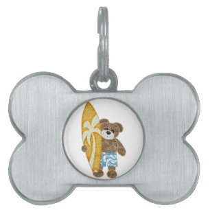 Placa Para Mascotas Oso de peluche