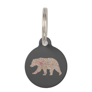 Placa Para Mascotas Oso Dotado de color