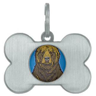 Placa Para Mascotas Oso grizzly