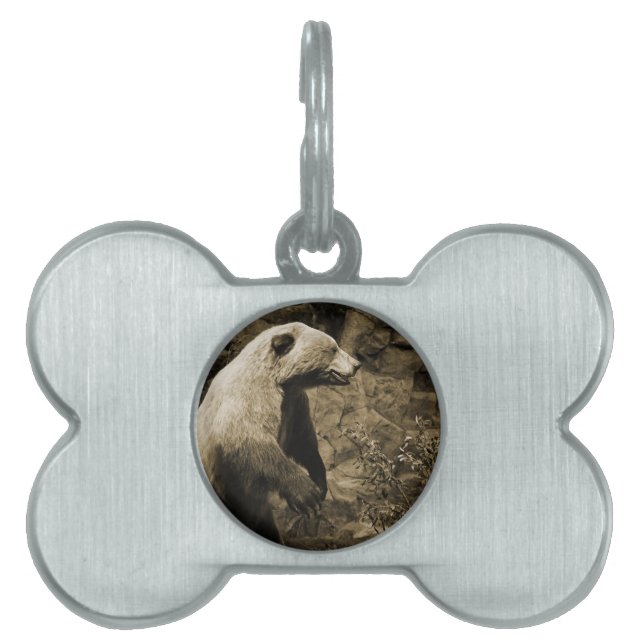 Placa Para Mascotas Oso orgulloso (Frente)