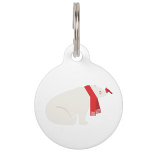 Placa Para Mascotas Oso Polar Invierno