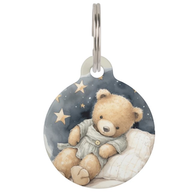 Placa Para Mascotas Oso somnoliento (Anverso)