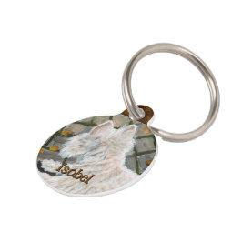 Placa Para Mascotas Otoño deja a Westie en patio