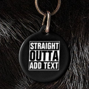 Placa Para Mascotas OUTTA DIRECTA - agrega tu texto aquí/crea el propi