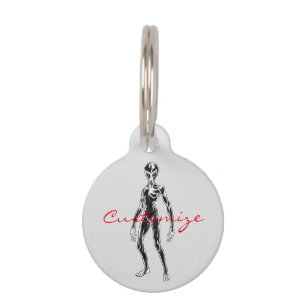Placa Para Mascotas OVNI Alien Thunder_Cove