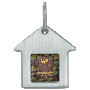 Placa Para Mascotas Owl Personalizado