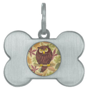 Placa Para Mascotas Owl Personalizado