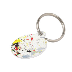 Placa Para Mascotas Paint Splatter