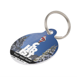 Placa Para Mascotas paisaje invernal de los navidades