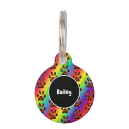 Placa Para Mascotas Paisajes turbios sobre los colores del arcoiris