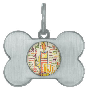 Placa Para Mascotas Palabra de la llama de la vara Arte en la nube Imp