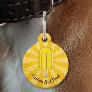 Placa Para Mascotas Paleta de helado de limón