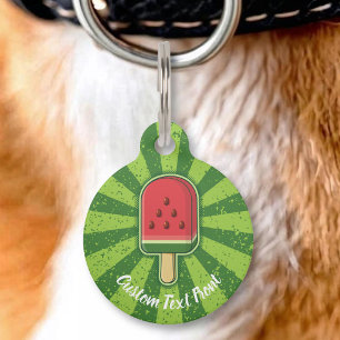 Placa Para Mascotas Paleta de helado de sandía