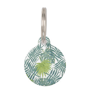 Placa Para Mascotas Palm Tree Fronds Pintando Hawaian