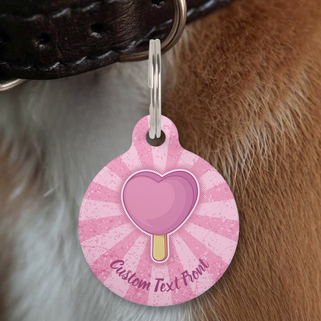 Placa Para Mascotas Palo de helado de corazón (Subido por el creador)