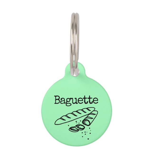 Placa Para Mascotas Pan verde Baguette (Anverso)