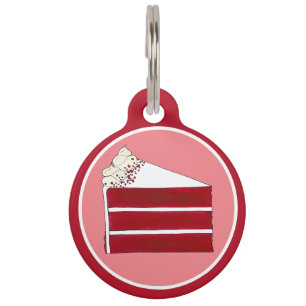 Placa Para Mascotas Panadería de pastelitos de capa de terciopelo rojo