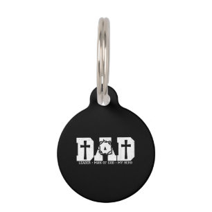 Placa Para Mascotas Papá Bendito Padre Cruz Cristiano Religioso