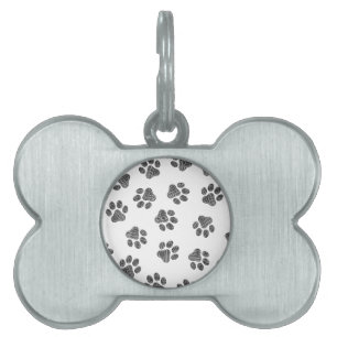 Placa Para Mascotas Papas de perro, garras de perro, patas negras