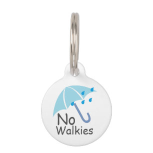 Placa Para Mascotas Paraguas azules - Lluvia sin Walkies