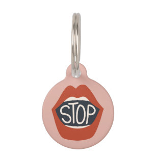 Placa Para Mascotas Parar los labios