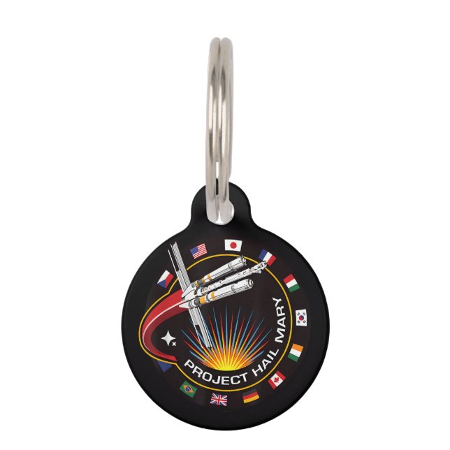 Placa Para Mascotas Parche de misión espacial (Anverso)
