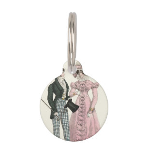 Placa Para Mascotas Pareja Boda Antigua 1823 Hombre Mujer Moda