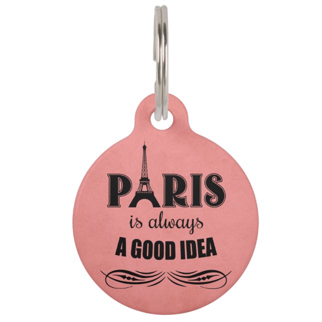Placa Para Mascotas París siempre es una buena idea (Anverso)