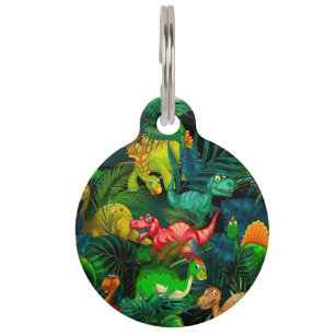 Placa Para Mascotas Parque Dinosaur