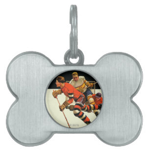 Placa Para Mascotas Partido del hockey sobre hielo