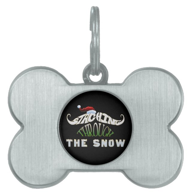 Placa Para Mascotas Pasar por la nieve (Frente)