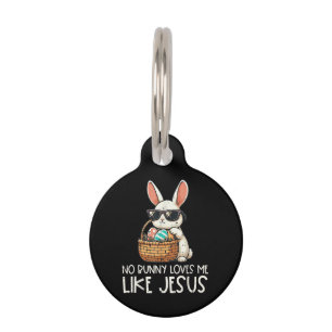 Placa Para Mascotas Pascua Ningún Conejo Me Ama Como Jesús Cristiano