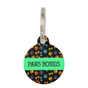 Placa Para Mascotas Pasta de huesos negros