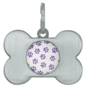 Placa Para Mascotas Pasta de perro, garras de perro, garras moradas