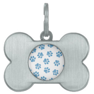 Placa Para Mascotas Pasta de perro, garras de perro, patas azules