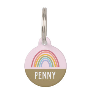 Placa Para Mascotas Pastel arcoiris