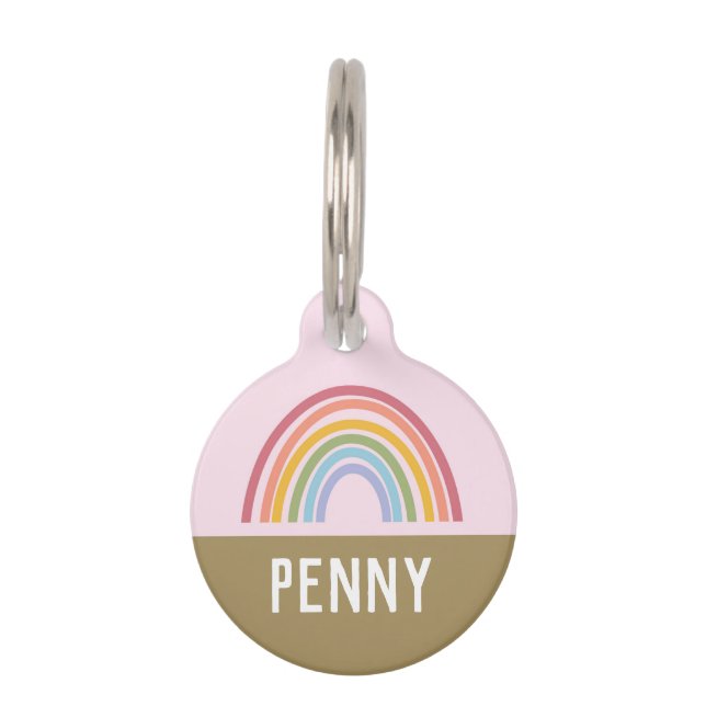 Placa Para Mascotas Pastel arcoiris (Anverso)