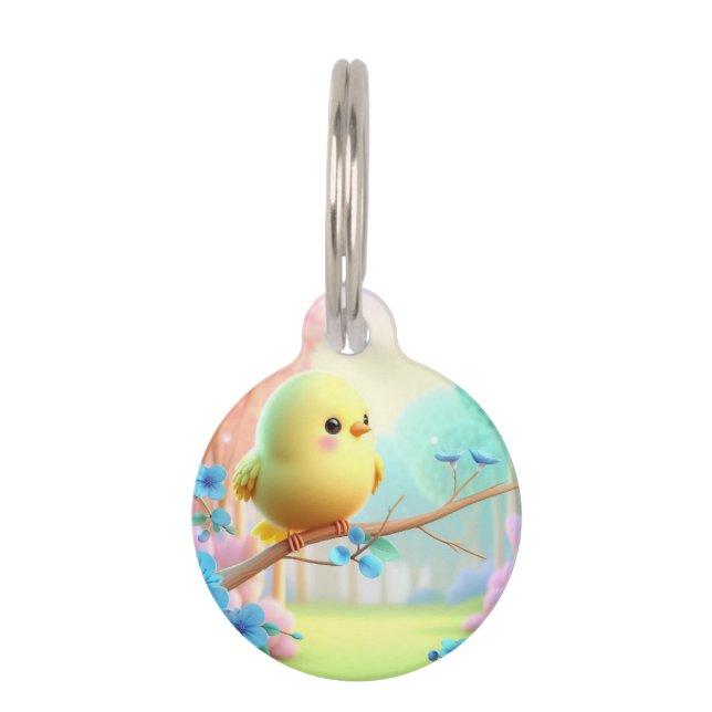Placa Para Mascotas Pastel Bloom Keychain — Floral Charm for Bags & Ke (Anverso)
