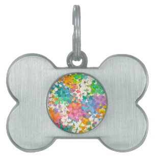 Placa Para Mascotas Pastel Confetti Hearts