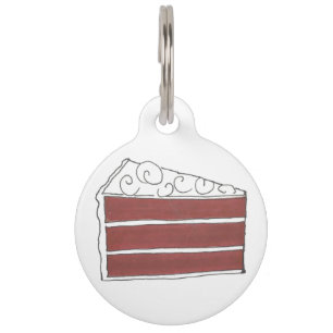 Placa Para Mascotas Pastel de helado de queso con rebanado de terciope