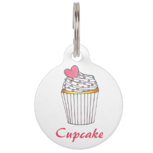 Placa Para Mascotas Pastel de torta rosada Pastel de corazón Mascota p