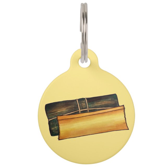 Placa Para Mascotas Pasteles de hojas de banana puertorriqueñas Pastel (Anverso)