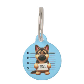 Placa Para Mascotas Pastor alemán travieso