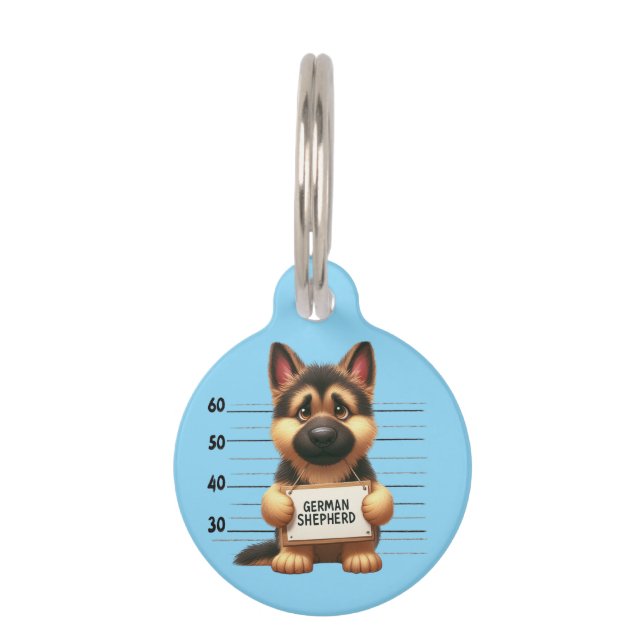 Placa Para Mascotas Pastor alemán travieso (Anverso)