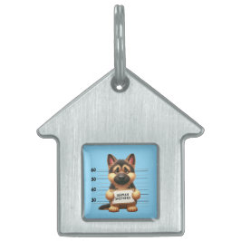 Placa Para Mascotas Pastor Alemán travieso